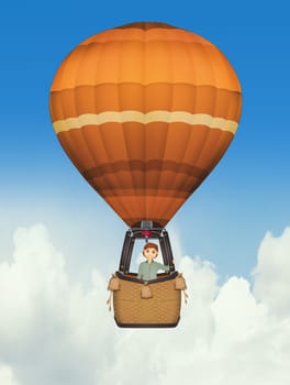 illustration of hot air balloon in the sky