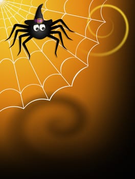 illustration of spider at Halloween night