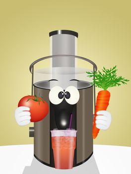 funny illustration of centrifuged vegetables