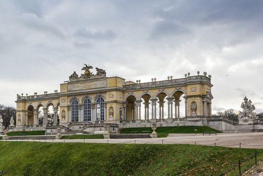 Gloriette in  Schonbrunn Palace Garden in Vienna, Austria is built in 1775 as a temple of renown