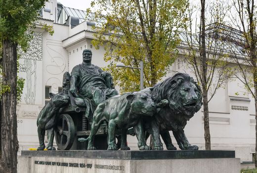 Statue of Marcus Antonius by Arthur Strasser beside Secession building, Vienna, Austria