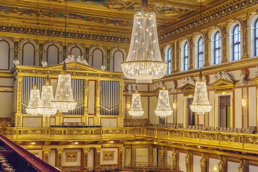 The Wiener Musikverein is a concert hall in the Innere Stadt borough of Vienna, Austria. It is the home to the Vienna Philharmonic orchestra. Great Golden Hall