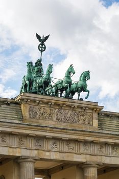 The Brandenburg Gate is a former city gate, rebuilt in the late 18th century as a neoclassical triumphal arch, and now one of the most well-known landmarks of Germany.