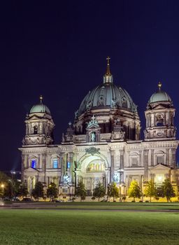 Berlin Cathedral settles down in the downtown of Berlin, Germany. Evening