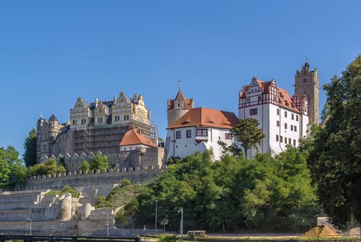 view of Renaissance castle in Bernburg, Germany