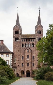 Imperial Abbey of Corvey was one of the most privileged Carolingian monastic sanctuaries in the ninth century Duchy of Saxony