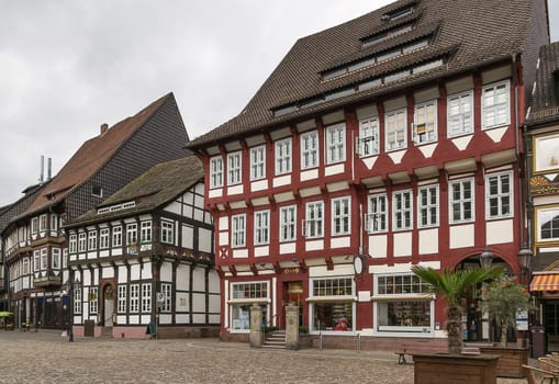 Ancient half-timbered houses on Market square in the downtown Einbeck, Germany