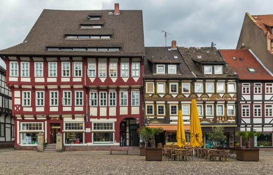 Ancient half-timbered houses on Market square in the downtown Einbeck, Germany