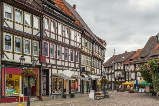 Ancient half-timbered houses in the downtown Einbeck, Germany