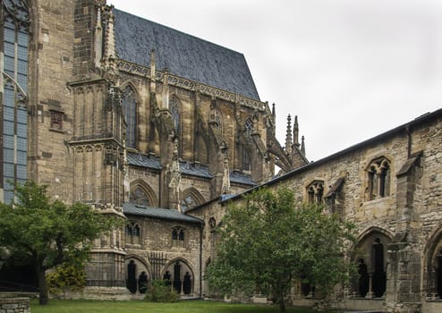 elegant gothic St. Sephan cathedral, following French models, was was built in the 1230s, Halberstadt, Germany