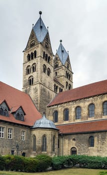 The Church of Our Lady is 12th century Romanesque basilica with transept in Halberstadt, Germany