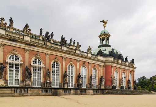 The New Palace is a palace situated in Sanssouci royal park in Potsdam, Germany. The building was begun in 1763 under Frederick the Great and was completed in 1769