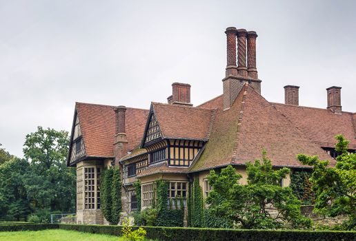 Cecilienhof is a palace in Potsdam, Brandenburg, Germany. Cecilienhof was the last palace built by the Hohenzollern family that ruled Prussia and Germany until 1918.