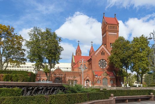 Church of Saints Simon and Helen also known as the Red Church is a Roman Catholic church on Independence Square in Minsk, Belarus