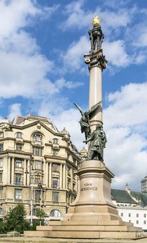 Adam Mickiewicz Column was erected in 1904 in Lviv downtown, Ukraine