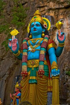 Krishna Hindu god statue in Batu Caves Gombak Selangor Malaysia