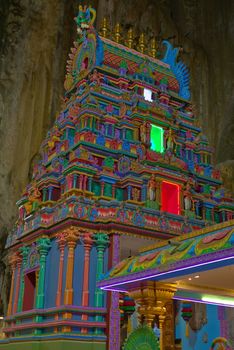 Colorful Hindu temple inside Batu Caves Gombak Selangor Malaysia