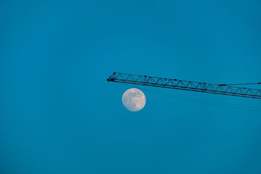 Full moon isolated on a black sky