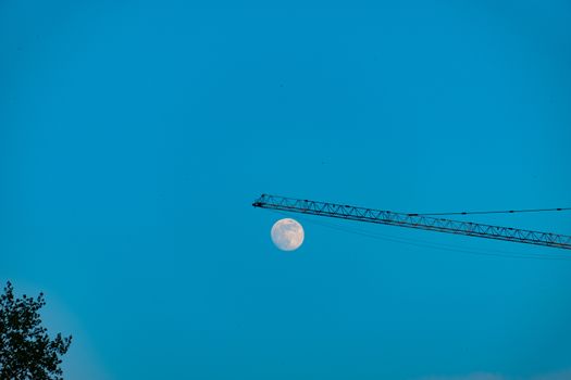 Full moon isolated on a black sky