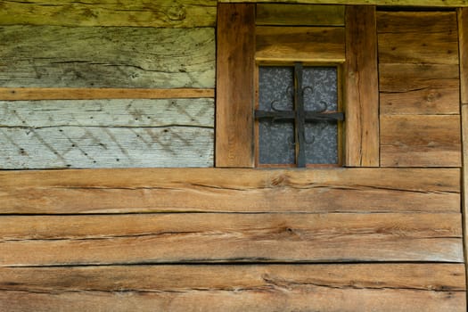 Small Window and wooden background and pattern old wood for space and texture.