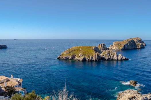 View of the marine reserve of the Malfrats Islands in the northwest of the island of Palma de Mallorca