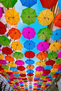 Umbrella street (Alba Iulia street) in Timisoara, Romania