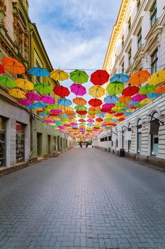 Umbrella street (Alba Iulia street) in Timisoara, Romania