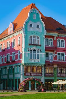 Bruck House on the Union Square (Piata Unirii) one of the most beautiful squares of Timisoara, Romania