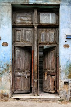 Staircase in a house in Old Havana, Cuba