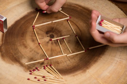 Child playing with matches.