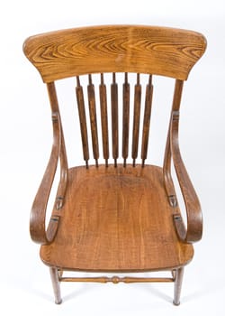 Old wooden chair on an a white background