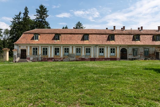 Detail from outdoor garden of the old Palace Brukenthal Avrig in Romania.