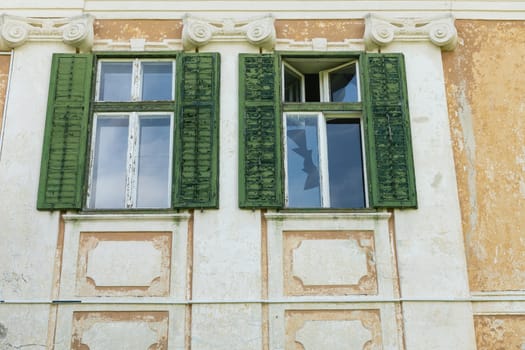 Detail from outdoor garden of the old Palace Brukenthal Avrig in Romania.