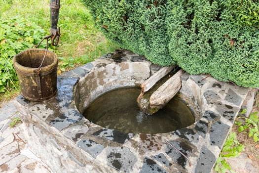 Barsana Monastery Architectural Detail - Fountain with Fresh Cold Water(Maramures, Romania).