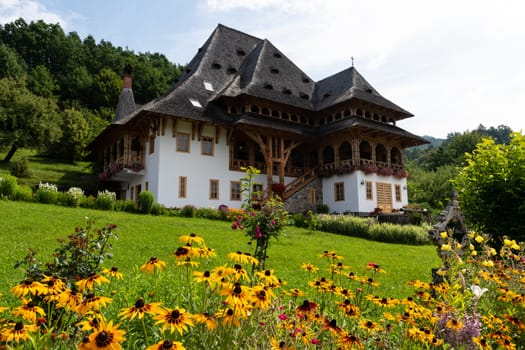Barsana Monastery Architectural Detail - Traditional Building (Maramures, Romania).