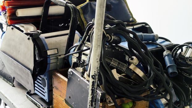 Detail of filming crew equipment