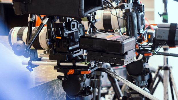 close up image of Professional camera equipment