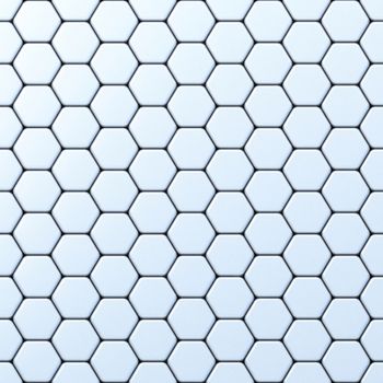 Hexagonal grid 3D render illustration