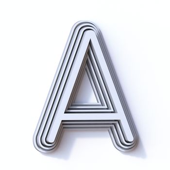 Three steps font letter A 3D render illustration isolated on white background
