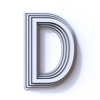 Three steps font letter D 3D render illustration isolated on white background