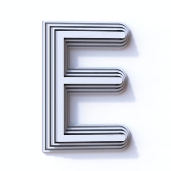 Three steps font letter E 3D render illustration isolated on white background