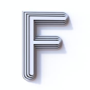 Three steps font letter F 3D render illustration isolated on white background