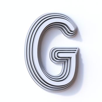 Three steps font letter G 3D render illustration isolated on white background