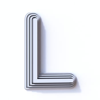 Three steps font letter L 3D render illustration isolated on white background