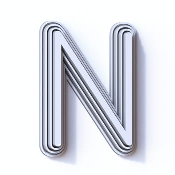 Three steps font letter N 3D render illustration isolated on white background