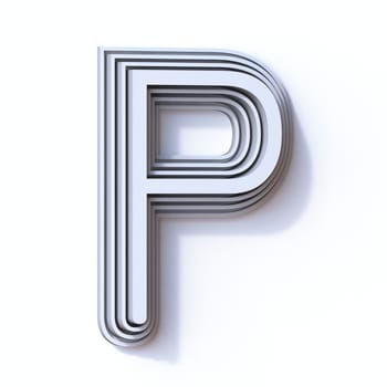 Three steps font letter P 3D render illustration isolated on white background