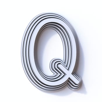 Three steps font letter Q 3D render illustration isolated on white background