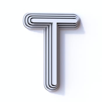 Three steps font letter T 3D render illustration isolated on white background