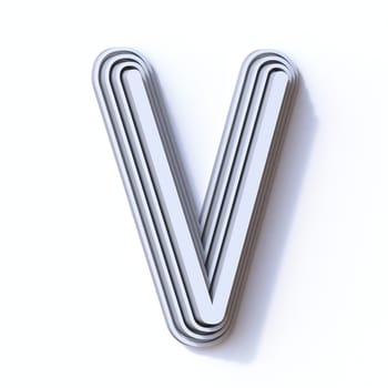 Three steps font letter V 3D render illustration isolated on white background