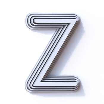 Three steps font letter Z 3D render illustration isolated on white background